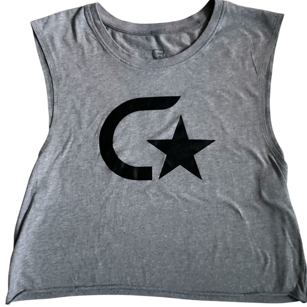 Cyclebar Brand Logo Gray Womens Medium Sleeveless Shirt Cotton Polyester